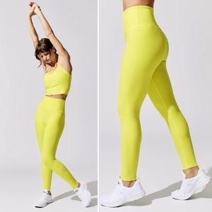 BEYOND YOGA Spacedye Caught in the Midi High Waisted Legging - lemon glow